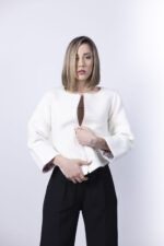 Ιβουάρ ασύμμετρο σακάκι - Image 5