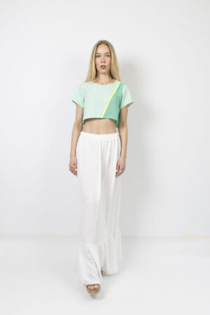 Βεραμάν crop top με neon λεπτομέρεια