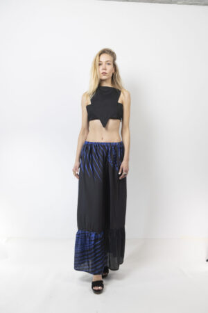 Φούστα maxi μαύρο/μπλε