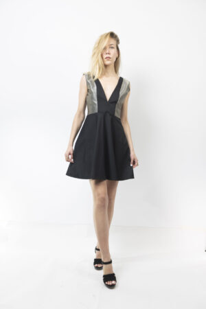 Φόρεμα μαύρο/γκρι lurex