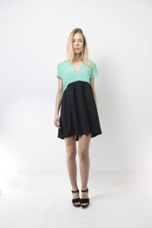 Πράσινο/μαύρο αμπίρ φόρεμα