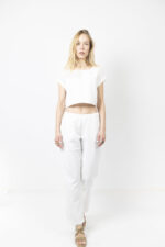 Λευκό παντελόνι με καρό τσέπες - Image 4