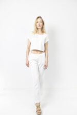 Λευκό παντελόνι με καρό τσέπες - Image 5