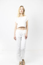 Λευκό παντελόνι με καρό τσέπες - Image 6