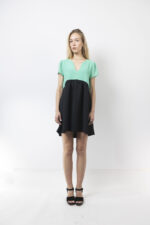 Πράσινο/μαύρο αμπίρ φόρεμα - Image 2